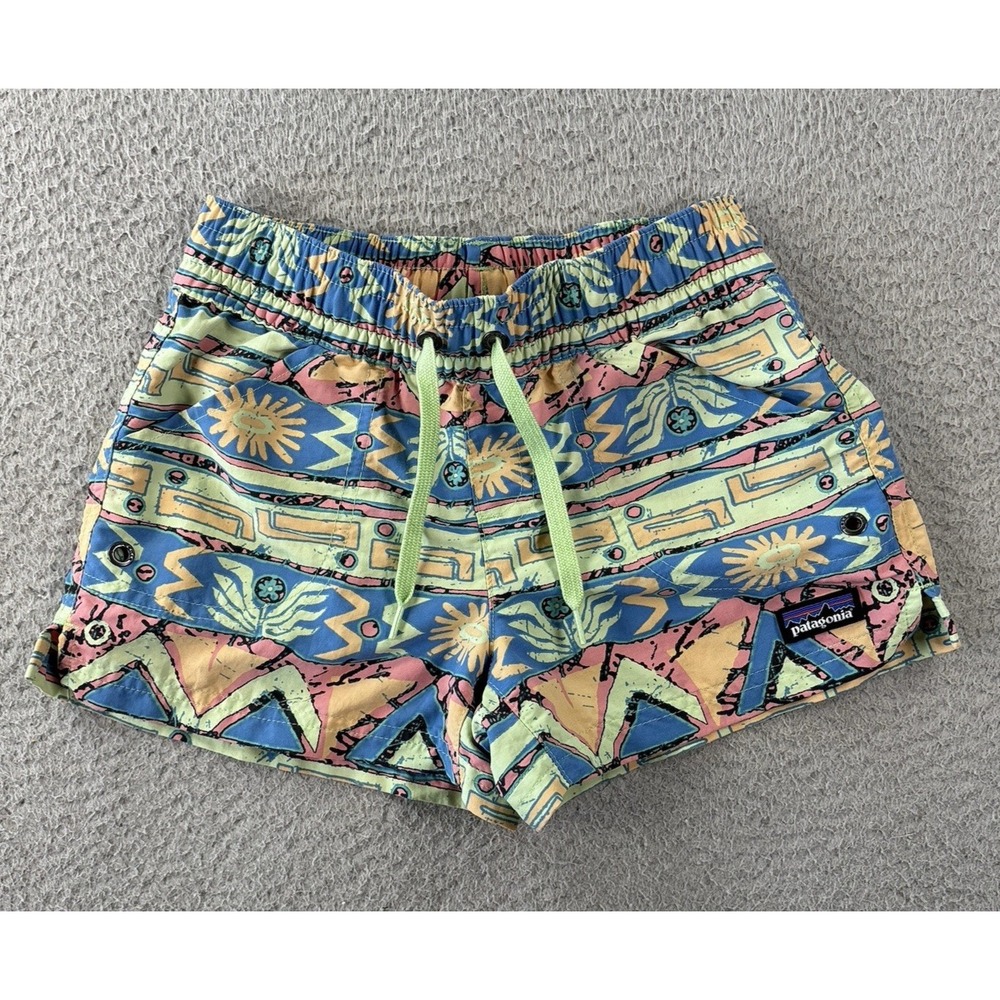 Patagonia Baggies Costa Rica Shorts Kids Small 7/8 Unlined Swim Outdoor
